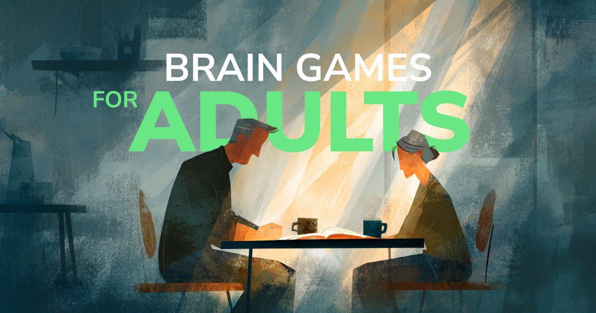 Two adults playing brain games
