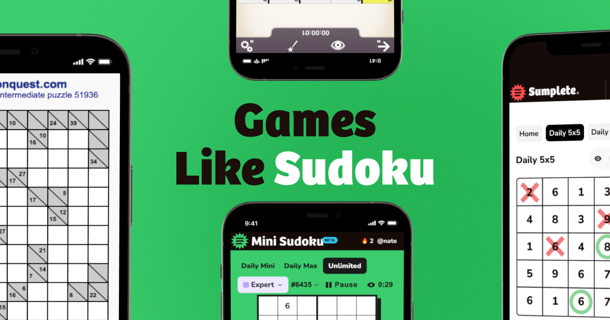 Geometric illustration of a partially solved Sudoku grid with bold numbers in purple and orange cells.