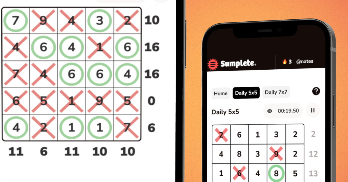 Sumplete - A number logic puzzle