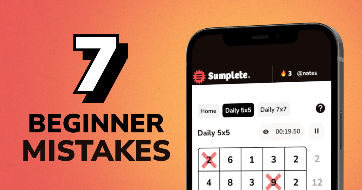 Sumplete Beginner Mistakes